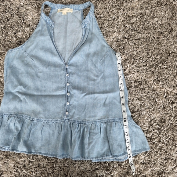 LoveStitch Denim Peplum Sleeveless Tank Top Size Medium - Picture 7 of 7